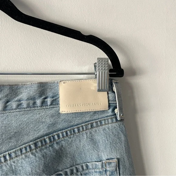 Citizens of Humanity Ayla Baggy Cuffed Crop Jeans Skylight Blue Size 30 - Picture 6 of 10